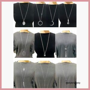 10Pcs Y Necklace Set Gold Silver Plated Alloy Adjustable Chain